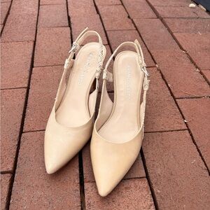 Franco Sarto Beige Slingback Heels